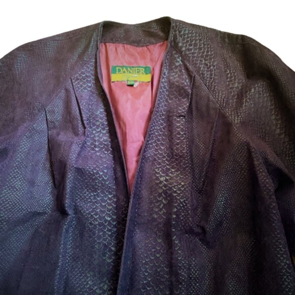 Vintage 80s Danier purple leather jacket coat - Picture 12 of 14